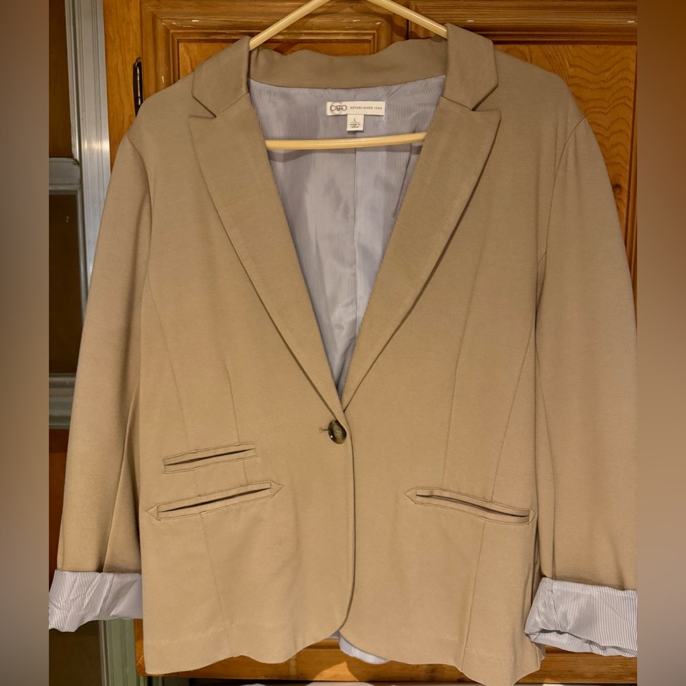 Cato Beige Blazer with Notched Lapel